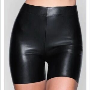 SKIMS Leather Biker Shorts